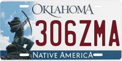 OK license plate 306ZMA