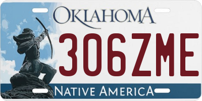 OK license plate 306ZME