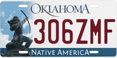 OK license plate 306ZMF
