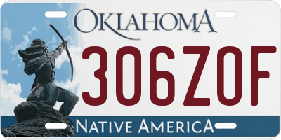 OK license plate 306ZOF