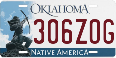 OK license plate 306ZOG
