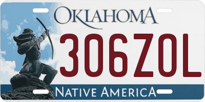 OK license plate 306ZOL