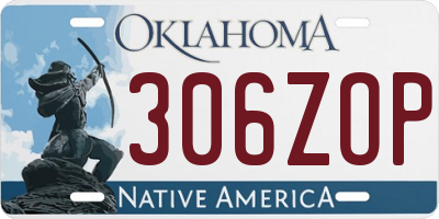 OK license plate 306ZOP