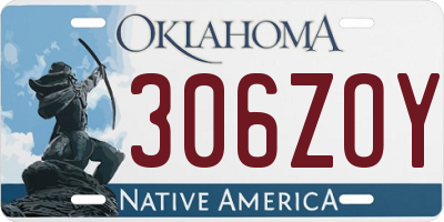 OK license plate 306ZOY