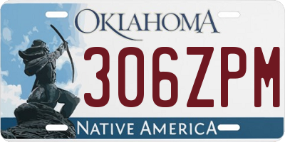 OK license plate 306ZPM