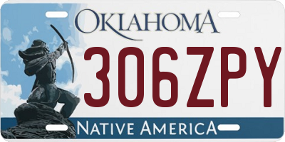 OK license plate 306ZPY