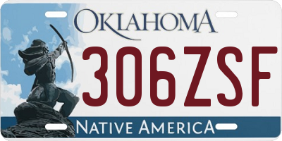 OK license plate 306ZSF