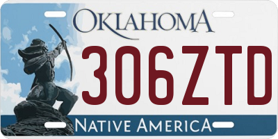OK license plate 306ZTD
