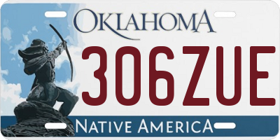 OK license plate 306ZUE