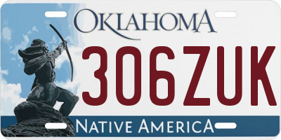 OK license plate 306ZUK