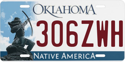 OK license plate 306ZWH