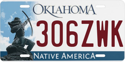 OK license plate 306ZWK