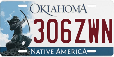 OK license plate 306ZWN