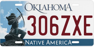 OK license plate 306ZXE