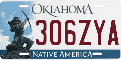 OK license plate 306ZYA
