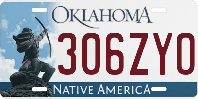 OK license plate 306ZYO