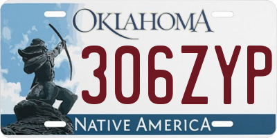 OK license plate 306ZYP