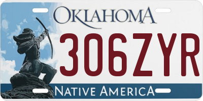 OK license plate 306ZYR