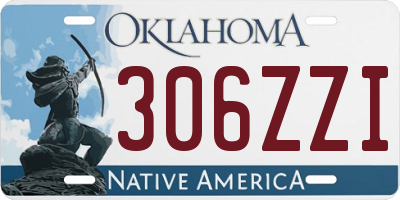 OK license plate 306ZZI