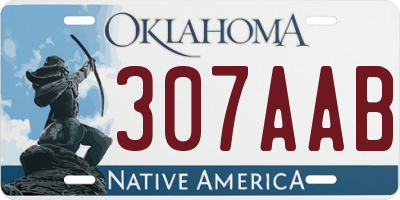 OK license plate 307AAB
