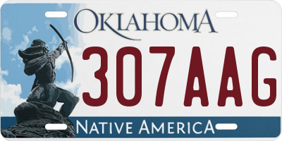 OK license plate 307AAG