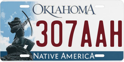 OK license plate 307AAH