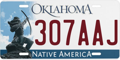 OK license plate 307AAJ