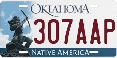 OK license plate 307AAP