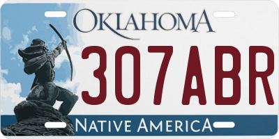OK license plate 307ABR
