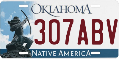 OK license plate 307ABV