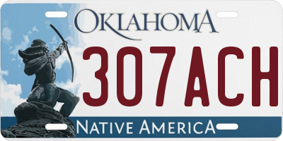 OK license plate 307ACH