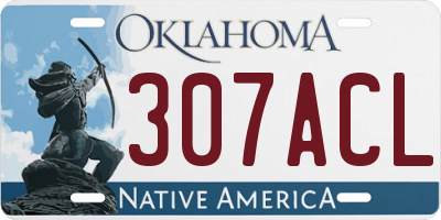 OK license plate 307ACL