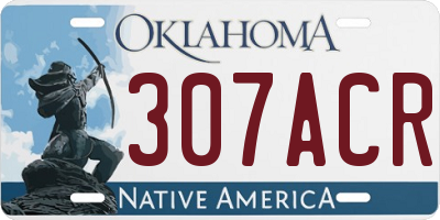 OK license plate 307ACR