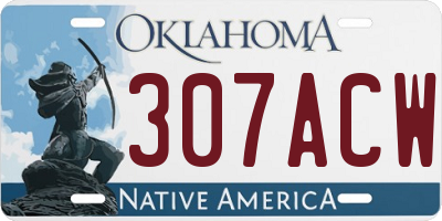 OK license plate 307ACW
