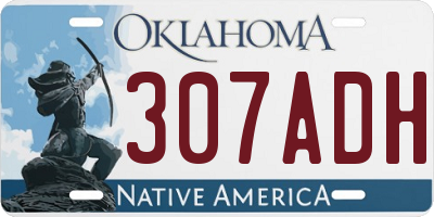 OK license plate 307ADH