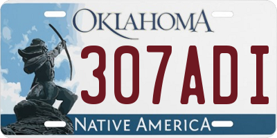 OK license plate 307ADI