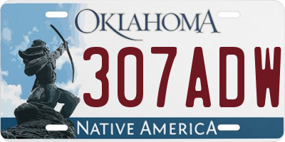 OK license plate 307ADW