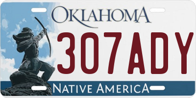 OK license plate 307ADY