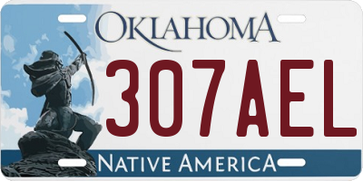 OK license plate 307AEL