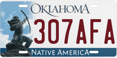OK license plate 307AFA