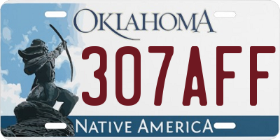 OK license plate 307AFF