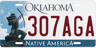 OK license plate 307AGA