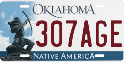 OK license plate 307AGE
