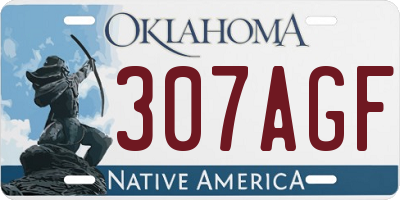 OK license plate 307AGF