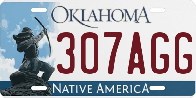 OK license plate 307AGG