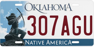 OK license plate 307AGU