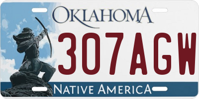 OK license plate 307AGW
