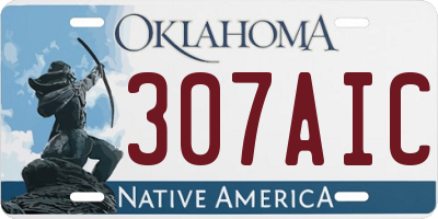 OK license plate 307AIC