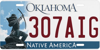 OK license plate 307AIG