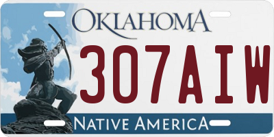 OK license plate 307AIW